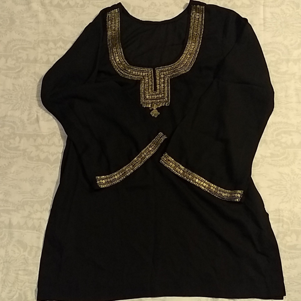 Black Indian Punjabi Pakistani kurta tunic